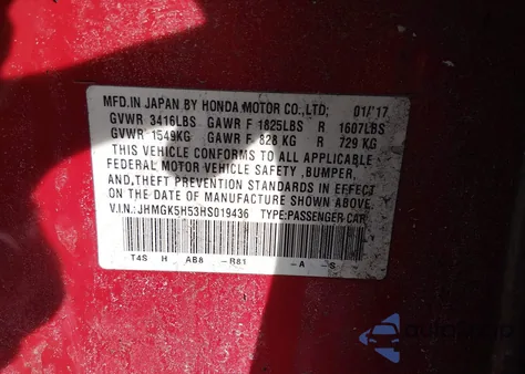 2017 Honda Fit Lx из США, поврежденный, VIN JHMGK5H53HS019436